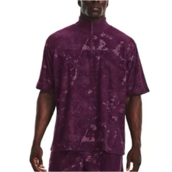 Under Armour Journey Stretch Short Sleeve 1/4 zip Terry Jacquard Jersey Knit Top - Picture 8 of 16